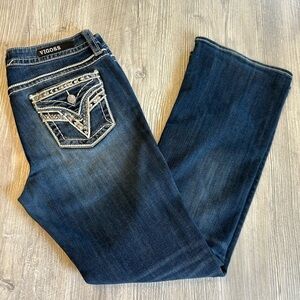 VIGOSS Womens Juniors Jeans Dallas Boot Cut Tag Size says 7/8 Actual is 32 x 30”